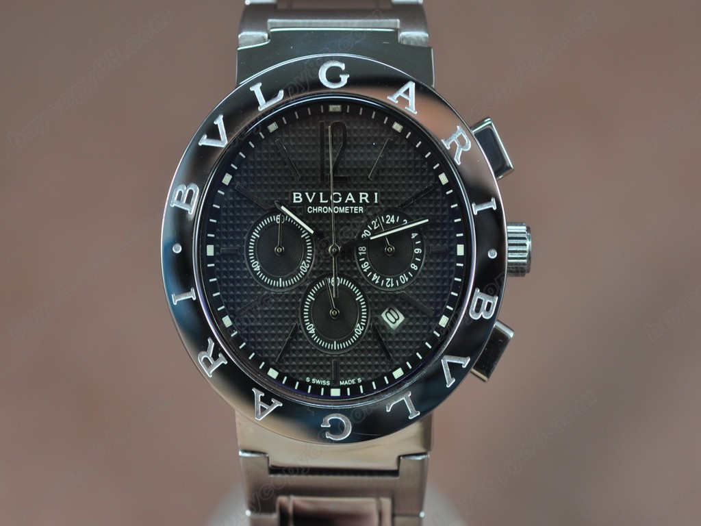 寶格麗【男性用】 Bvlgari Bvlgari SS Black Japan OS20 石英機芯搭載　5