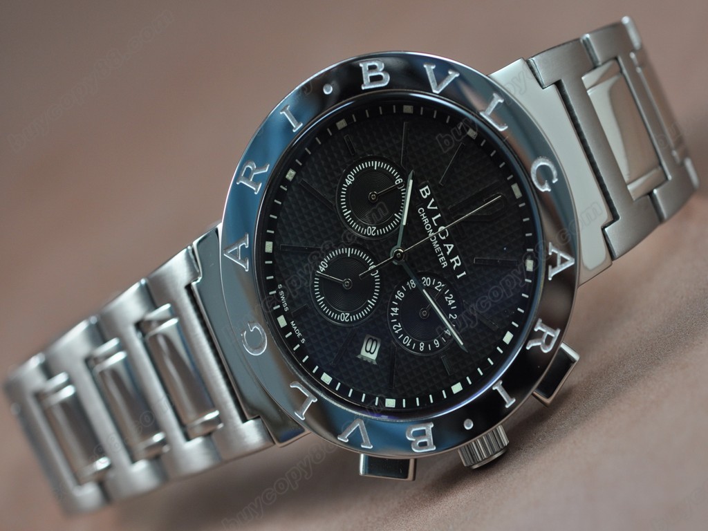 寶格麗【男性用】 Bvlgari Bvlgari SS Black Japan OS20 石英機芯搭載　4