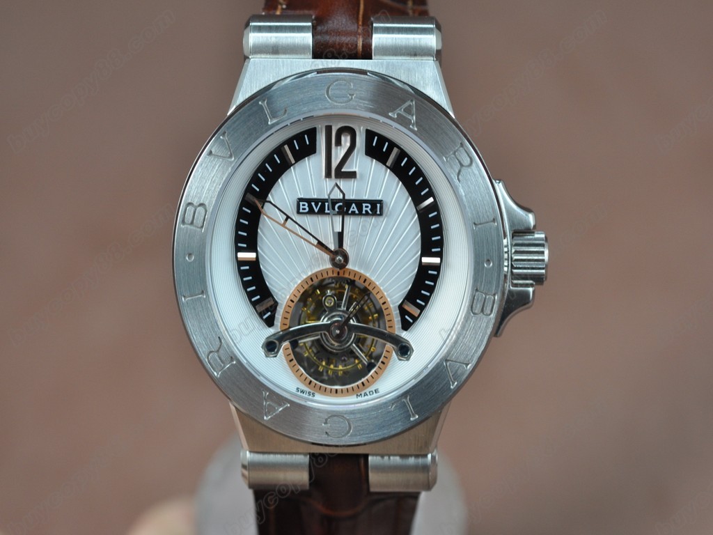 寶格麗 【男性用】Diagono SS/LE White Asian Flying Tourbillon 手上鏈搭載7