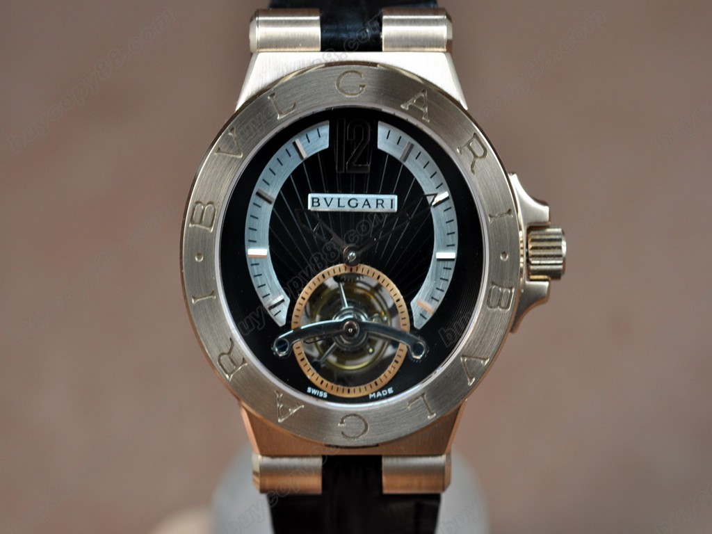 寶格麗 【男性用】Diagono RG/LE Black Asian Flying Tourbillon 手上鏈搭載7