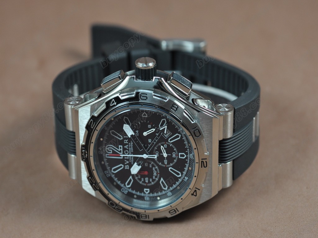 寶格麗【男性用】Diagono X-PRO Chrono SS/RU Black Jap OS20 石英機芯搭載　5