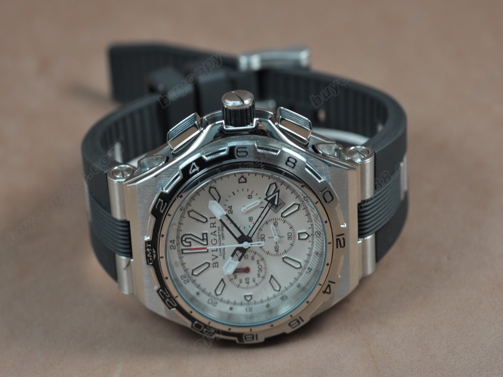 寶格麗【男性用】Diagono X-PRO Chrono SS/RU White Jap OS20 石英機芯搭載　3