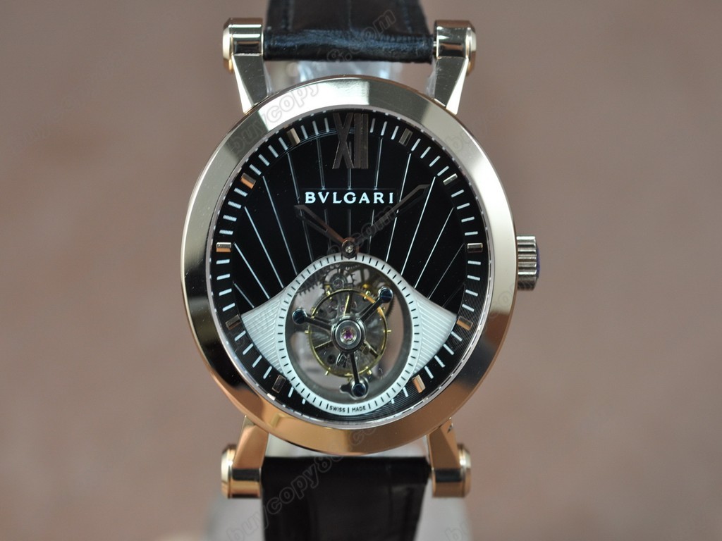寶格麗 【男性用】 Sotirlo Bvlgari RG/LE Black Flying Tourbillon手上鏈搭載8