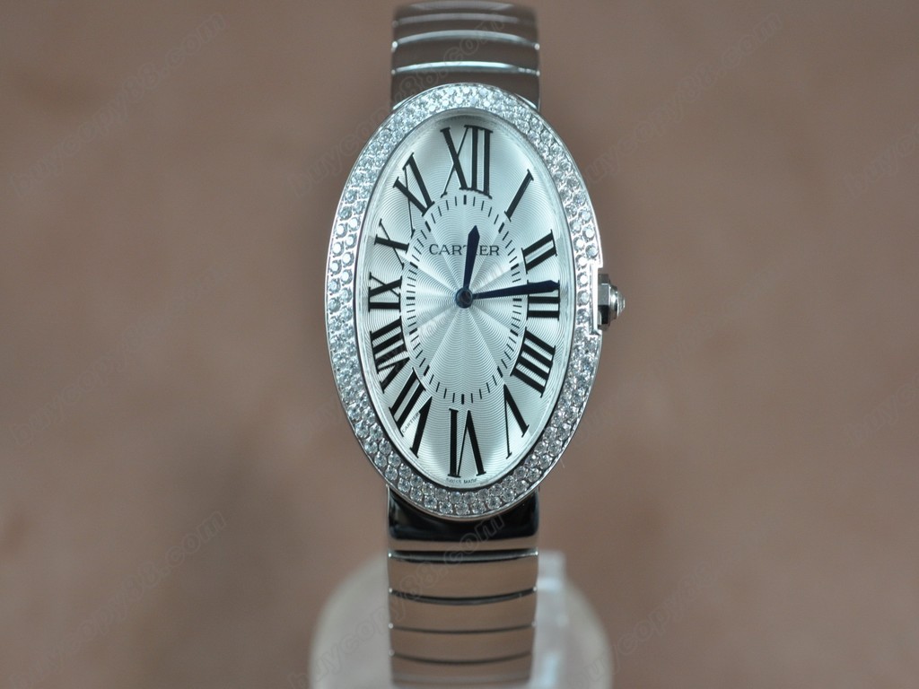 卡地亞【女性用】SS/SS/Diam White Dial Japen 石英機芯搭載8