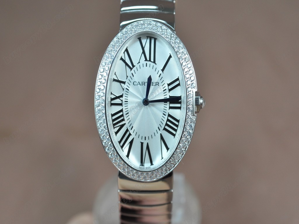 卡地亞【女性用】SS/SS/Diam White Dial Japen 石英機芯搭載7