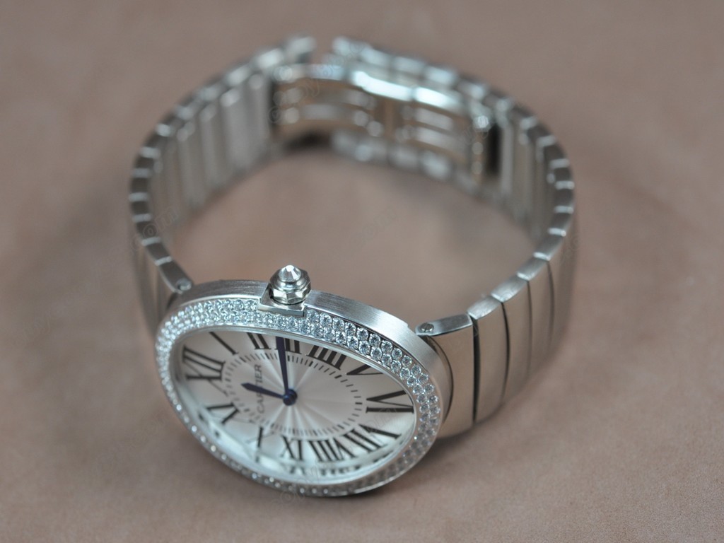 卡地亞【女性用】SS/SS/Diam White Dial Japen 石英機芯搭載6