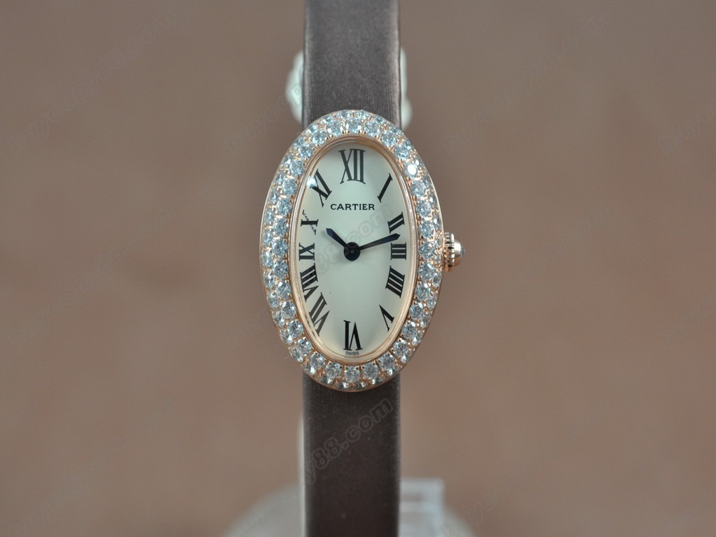 卡地亞【女性用】 Baignoire RG/Diam/LE White dial Swiss 石英機芯搭載8