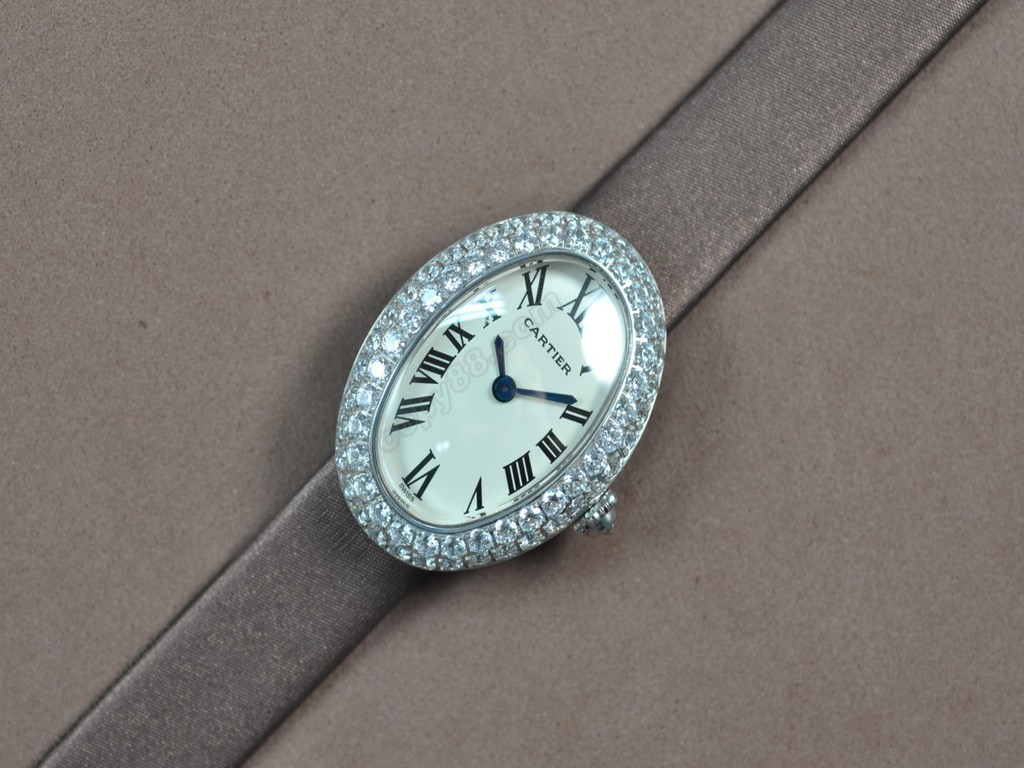 卡地亞【女性用】 Baignoire SS/Diam/LE White dial Swiss 石英機芯搭載7