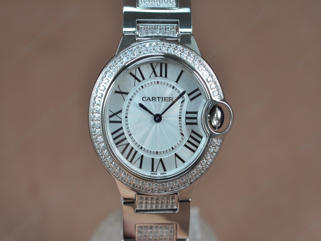 卡地亞【男性用】 Ballon Bleu de Cartier Mid SS White dial 石英機芯搭載　4