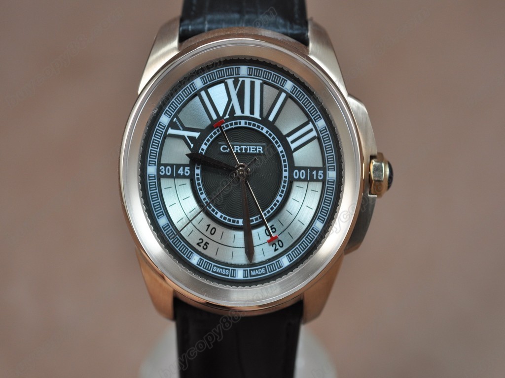 卡地亞【男性用】 Calibre de cartier RG/LE/GMT Black Asia 自動機芯搭載6