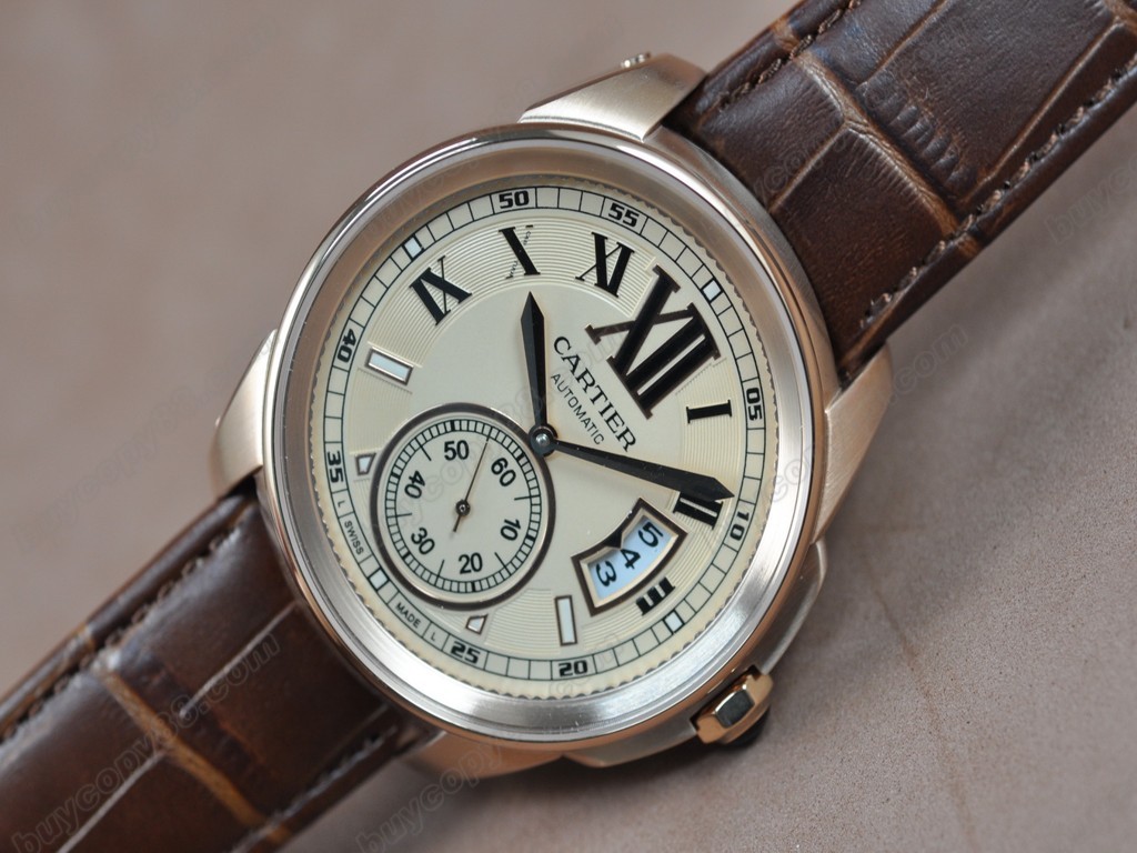 卡地亞【男性用】Calibre de cartier RG/LE Rose Gold Dial Asia 自動機芯搭載4