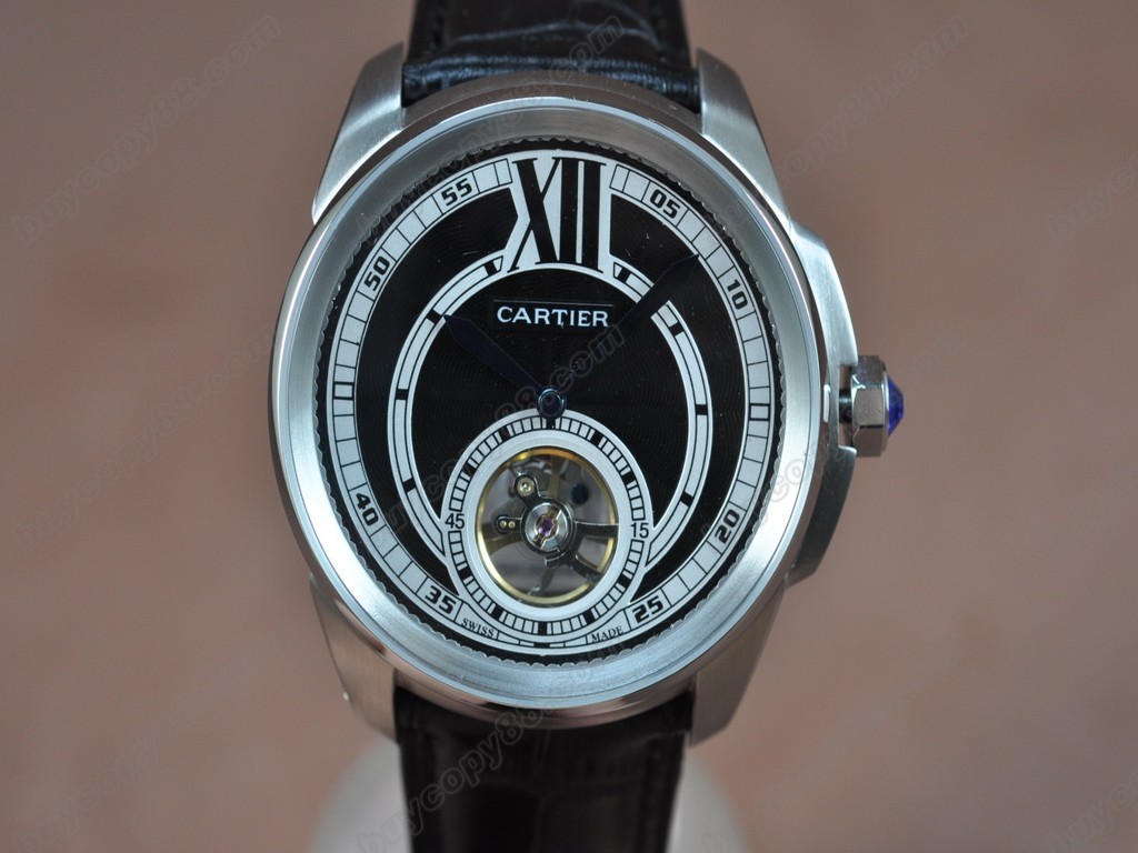 卡地亞【男性用】 Calibre de cartier SS/LE Black Asia 自動機芯搭載　5