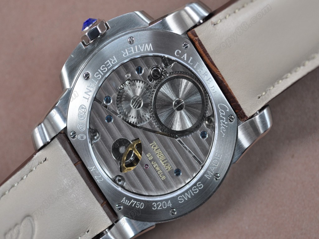 卡地亞【男性用】 Calibre de Cartier SS/LE Grey Tourbillon Asian Manual 手上鏈搭載3