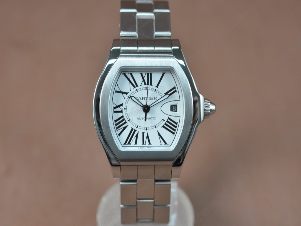 卡地亞【男性用】 Men Roadster SS White dial Swiss Eta SW200-1 自動機芯搭載9