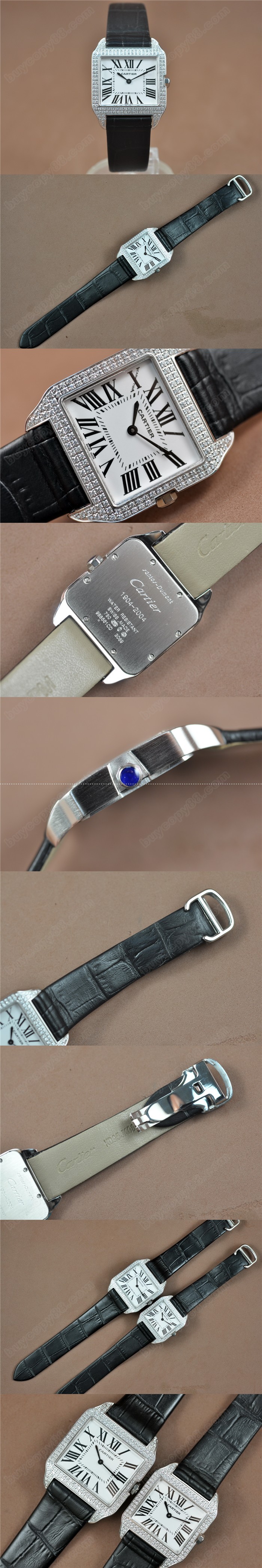 卡地亞 Cartier Santos 31mm Swiss quartz0