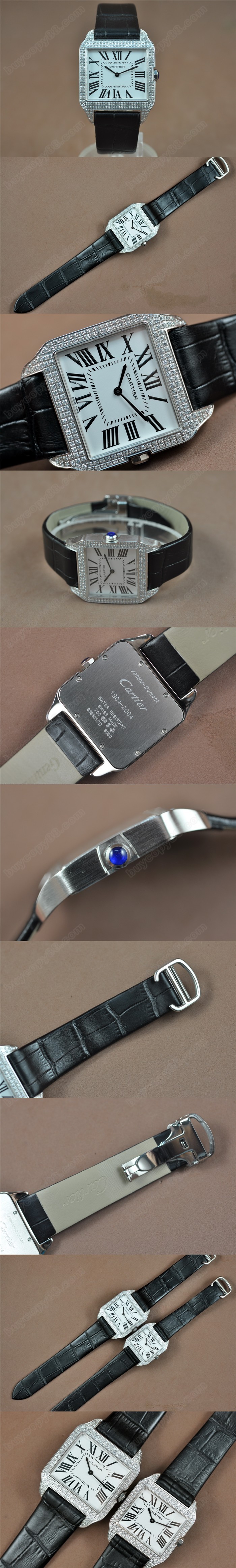 卡地亞 Cartier Santos 36mm Swiss quartz0