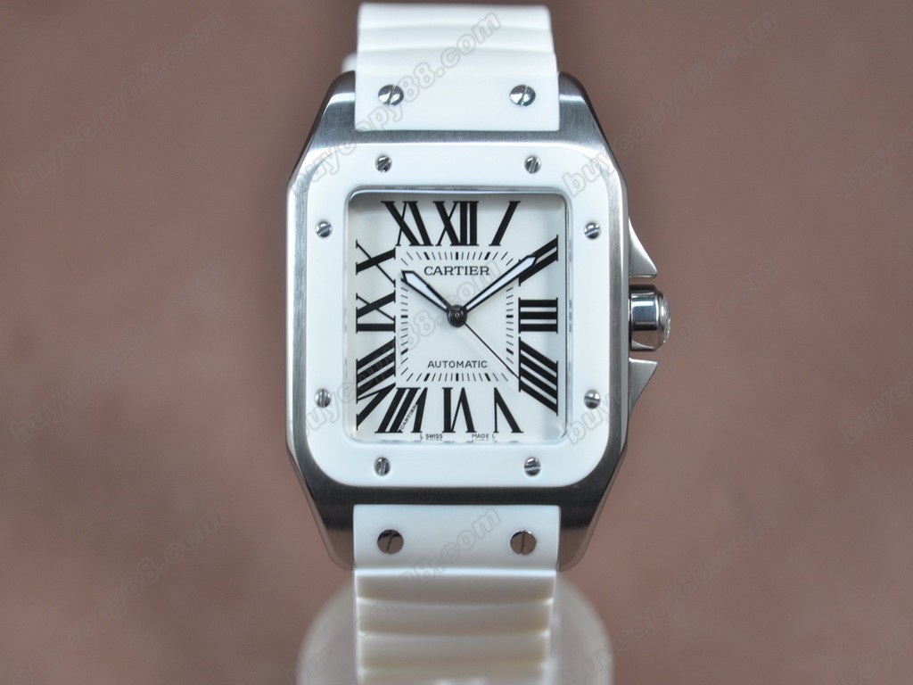 卡地亞【男性用】 Santos 39mm RG/RU White dial A-2824-2 自動機芯搭載7