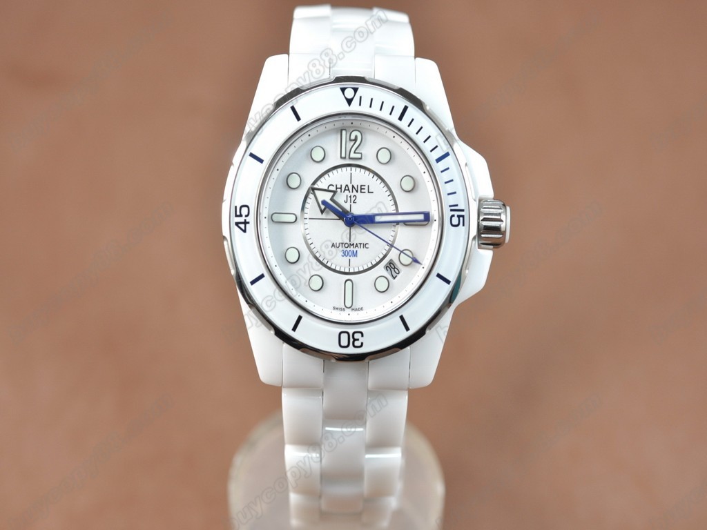 香奈兒【男性用】J12 (Best version)Full White Ceramic White Dial Swiss Eta 2824-2 自動機芯搭載0