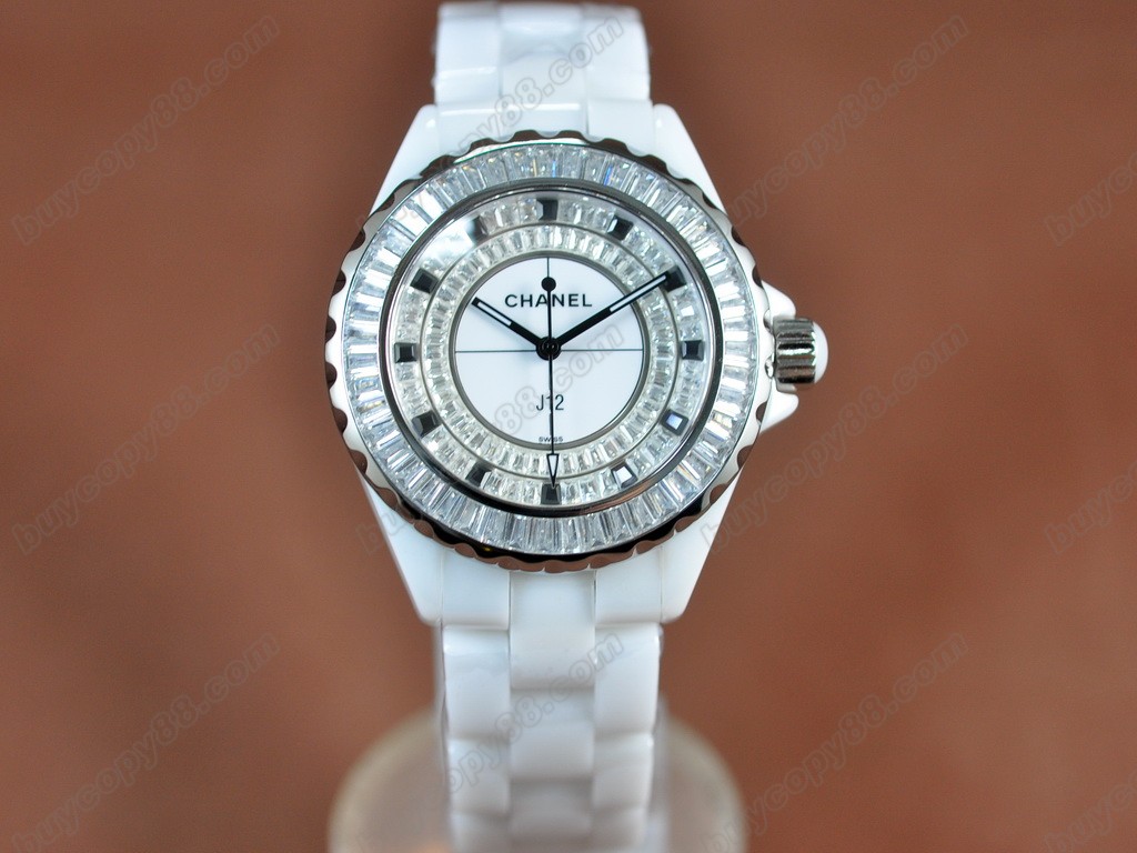 香奈兒【女性用】J12 Joaillerie Ladies White/Black/Clear Japanese石英機芯搭載0