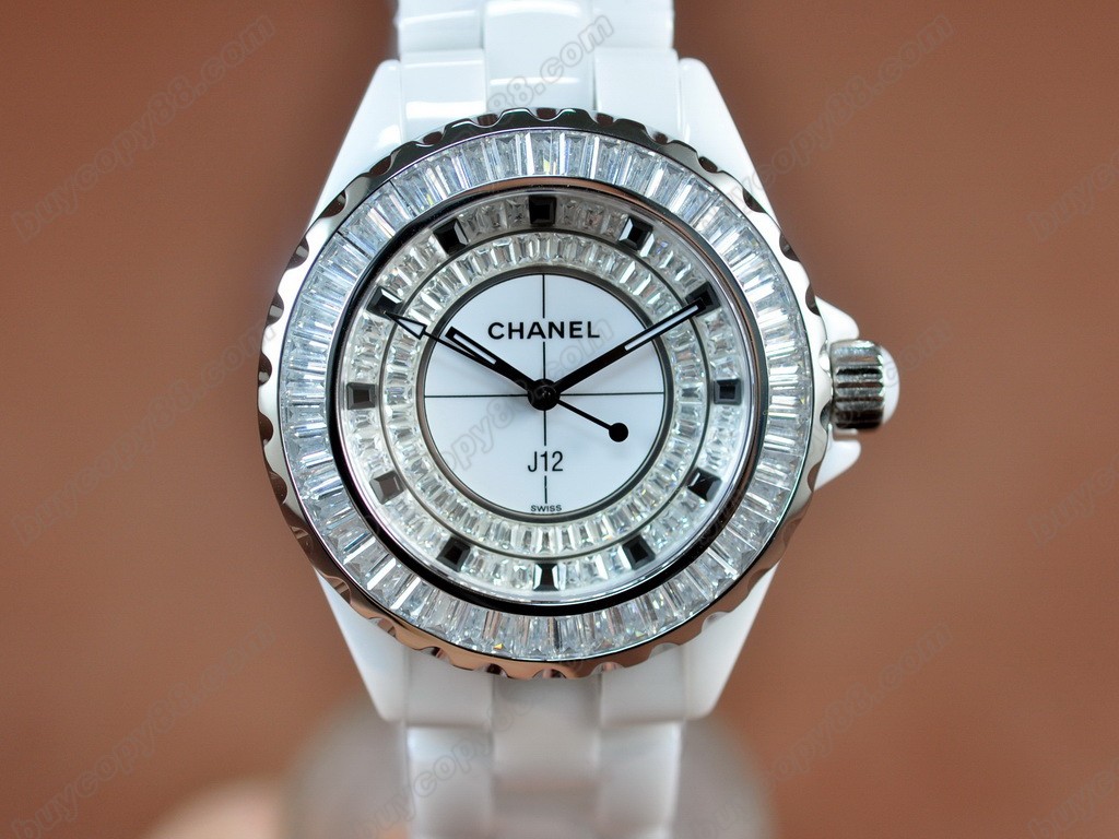 香奈兒【女性用】J12 Joaillerie Ladies White/Black/Clear Japanese石英機芯搭載1