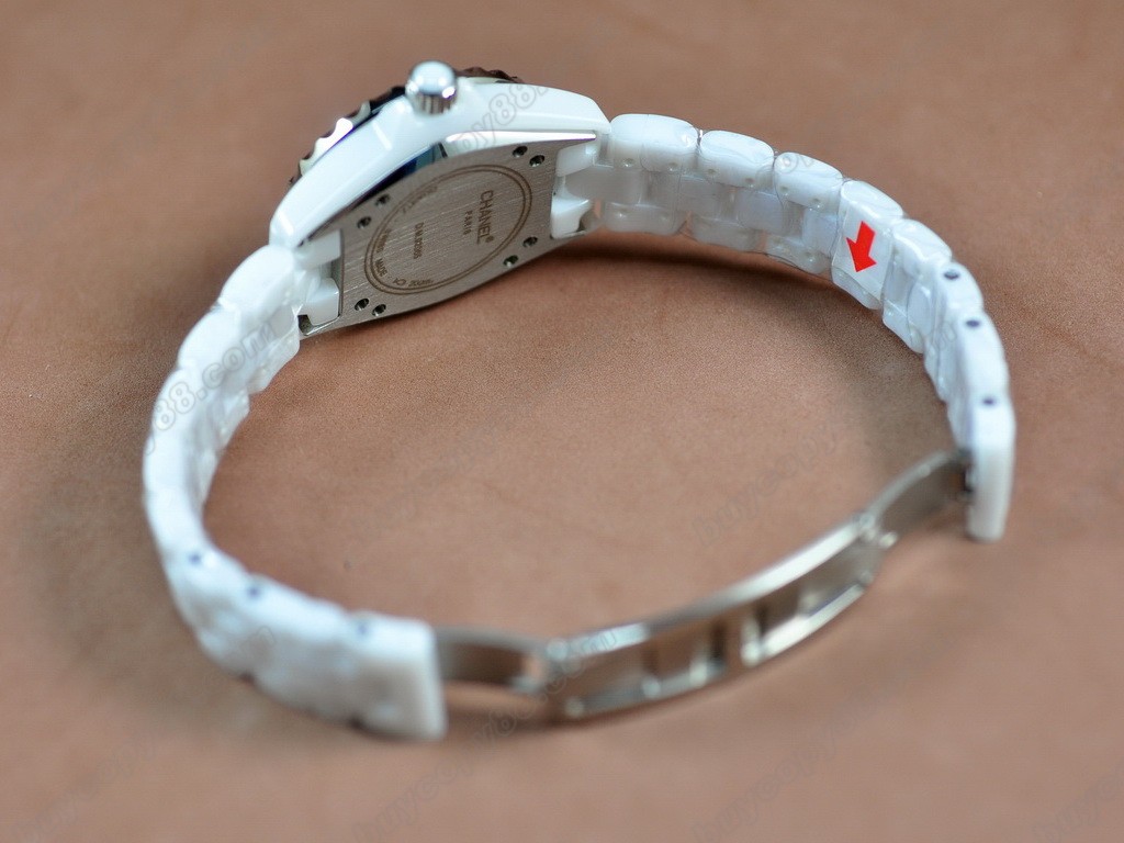  香奈兒【女性用】J12 Joaillerie Ladies White/Red/Clear Japanese石英機芯搭載6