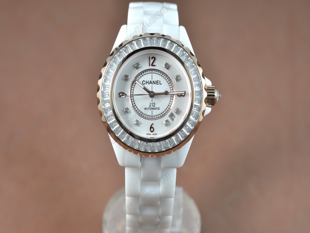 香奈兒【女性用】  J12 Joaillerie Ladies White/White/Clear Asian 2813 自動機芯搭載6