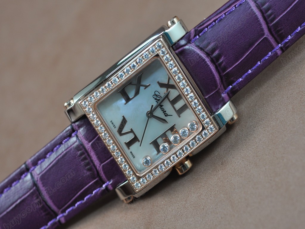 蕭邦錶【女性用】 Happy Diamonds Ladies RG Case White Dial Swiss 石英機芯搭載4