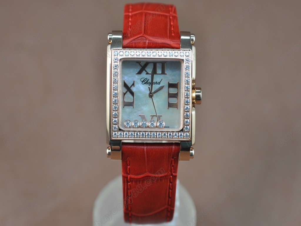 蕭邦錶【女性用】Happy Diamonds Ladies RG Case White Dial Swiss 石英機芯搭載7