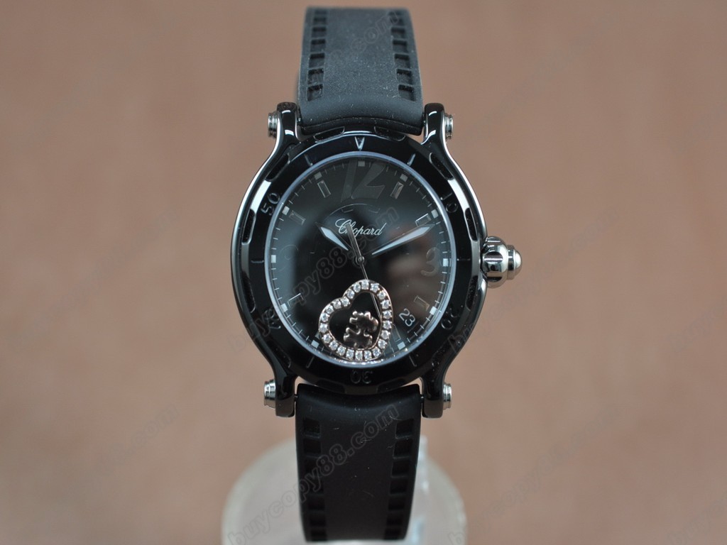 蕭邦錶【女性用】 Happy Sports PVD/LE Black dial Swiss 石英機芯搭載6