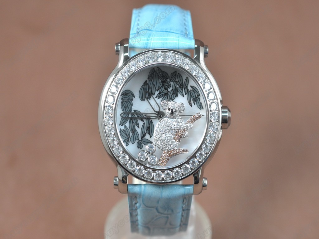 蕭邦錶【女性用】Happy Sports Animal Kingdom SS/LE Diam White Dial Swiss石英機芯搭載9