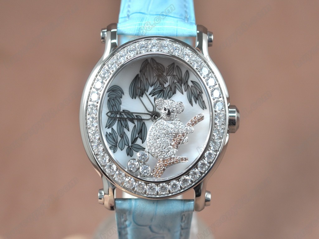 蕭邦錶【女性用】Happy Sports Animal Kingdom SS/LE Diam White Dial Swiss石英機芯搭載8