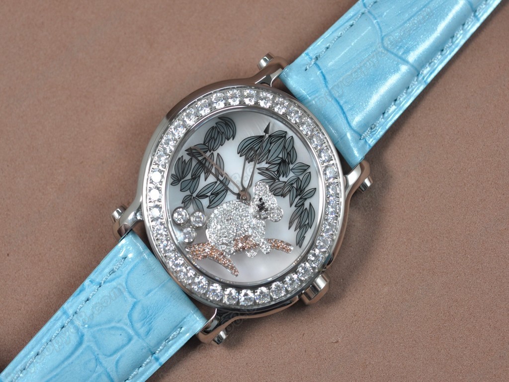 蕭邦錶【女性用】Happy Sports Animal Kingdom SS/LE Diam White Dial Swiss石英機芯搭載6