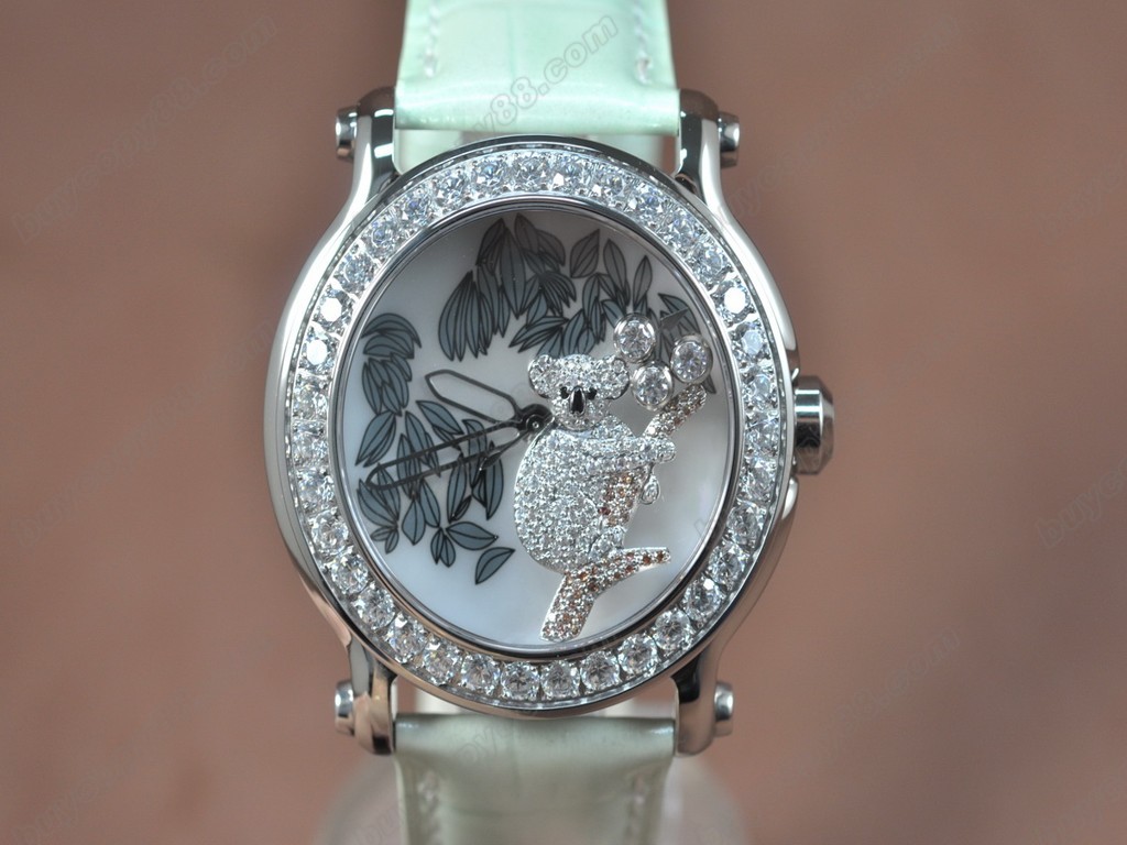 蕭邦錶【女性用】Happy Sports Animal Kingdom SS/LE Diam White Dial Swiss石英機芯搭載8