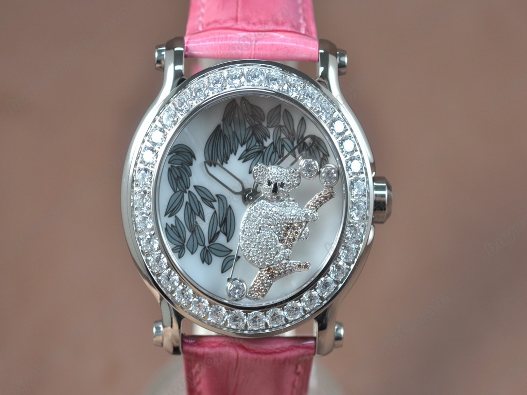 蕭邦錶【女性用】Happy Sports Animal Kingdom SS/LE Diam White Dial Swiss 石英機芯搭載7