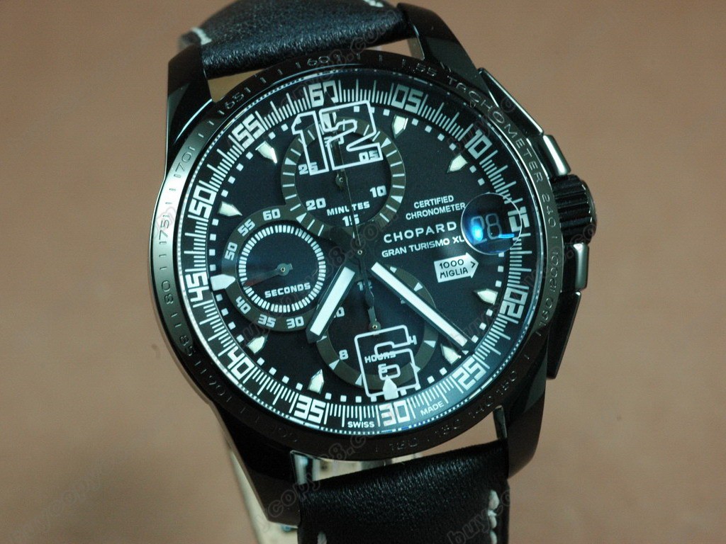 蕭邦錶【男性用】Mile Miglia GTXXL Chrono PVD Black - Asia 7750自動機芯搭載0