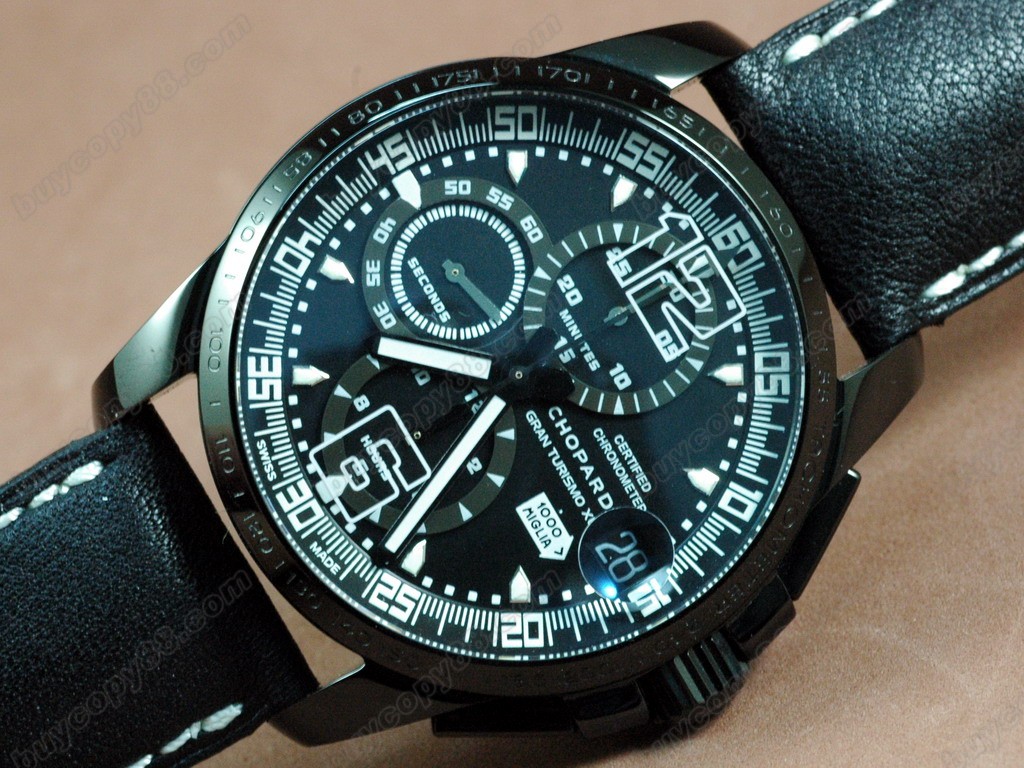 蕭邦錶【男性用】Mile Miglia GTXXL Chrono PVD Black - Asia 7750自動機芯搭載3