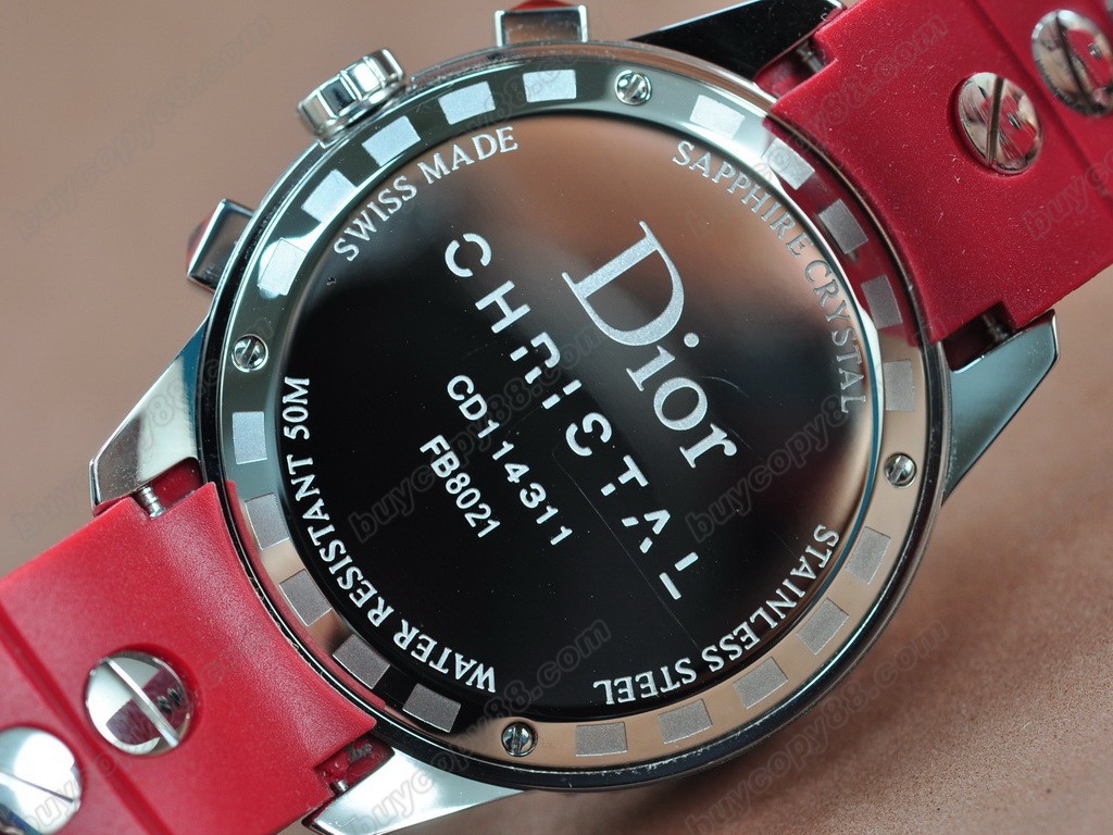 迪奧【男女兼用】 Christal Jewellery Mid SS/RU Red Swiss 石英機芯搭載1