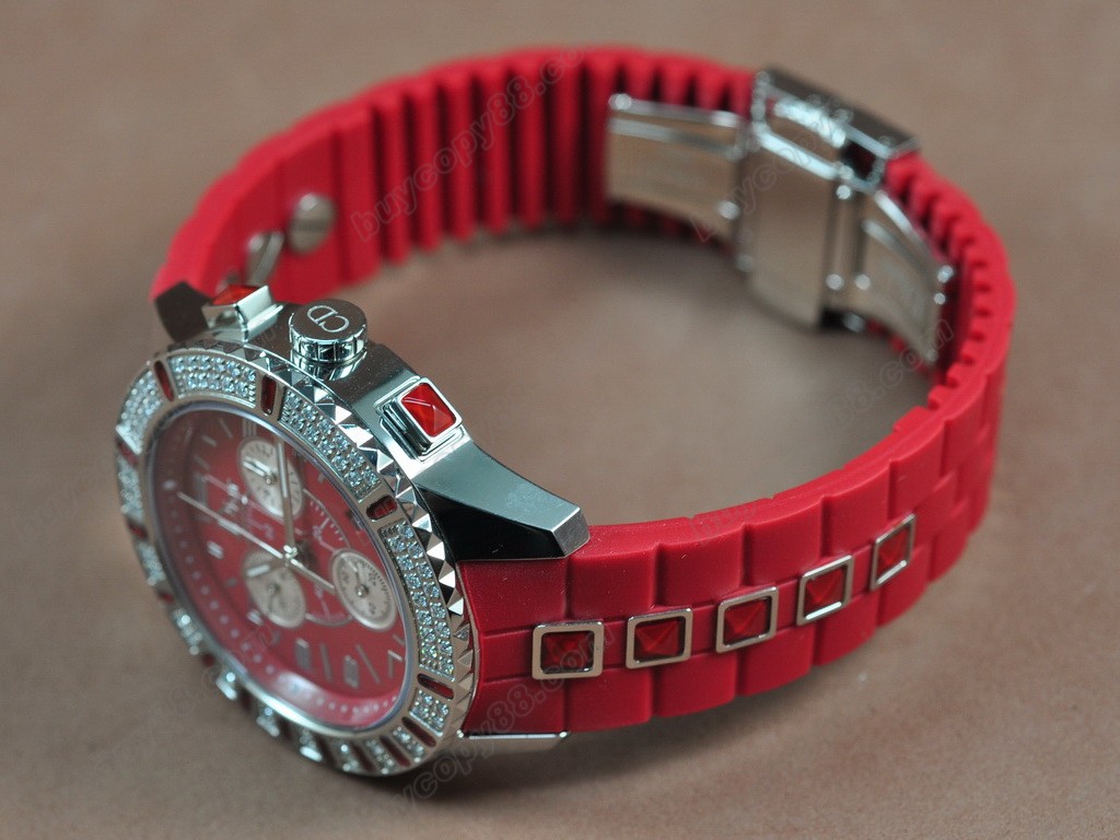 迪奧【男女兼用】 Christal Jewellery Mid SS/RU Red Swiss 石英機芯搭載7