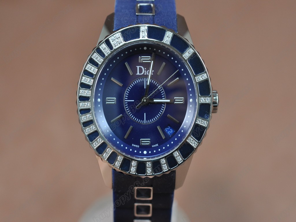 迪奧【男女兼用】Christal Jewellery Mid SS/RU Blue Swiss 石英機芯搭載7