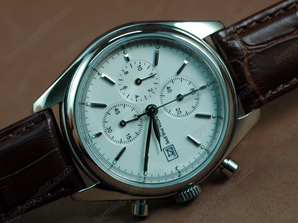 百達翡麗【男性用】Classics Complications SS Case White Dial Brown Strap Japanese 0S 20 石英機芯搭載1