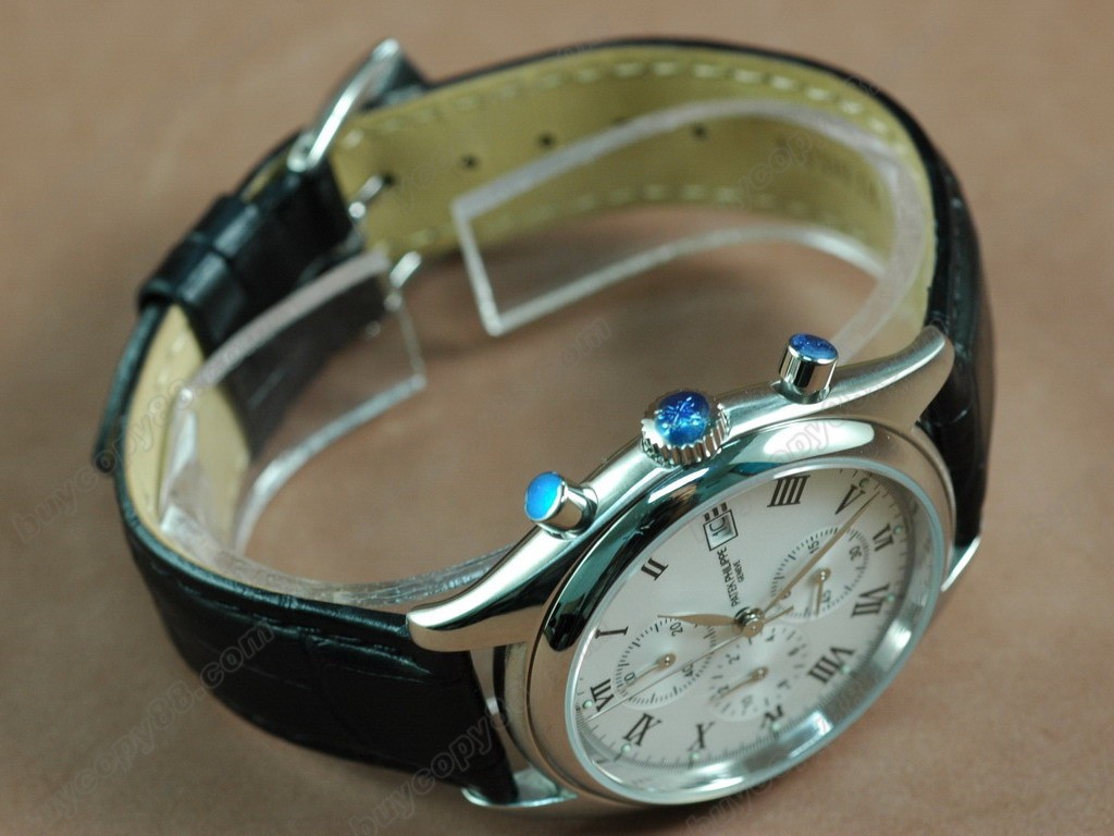 百達翡麗【男性用】Classics Complications SS Case White Dial Brown Strap Japanese 0S 20 石英機芯搭載4