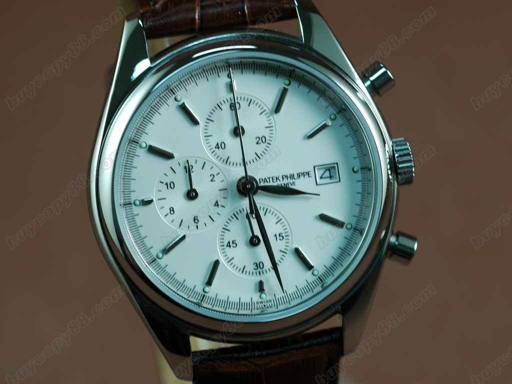 百達翡麗【男性用】 Classics Complications SS Case White Dial Brown Strap Japanese 0S 20 石英機芯搭載0