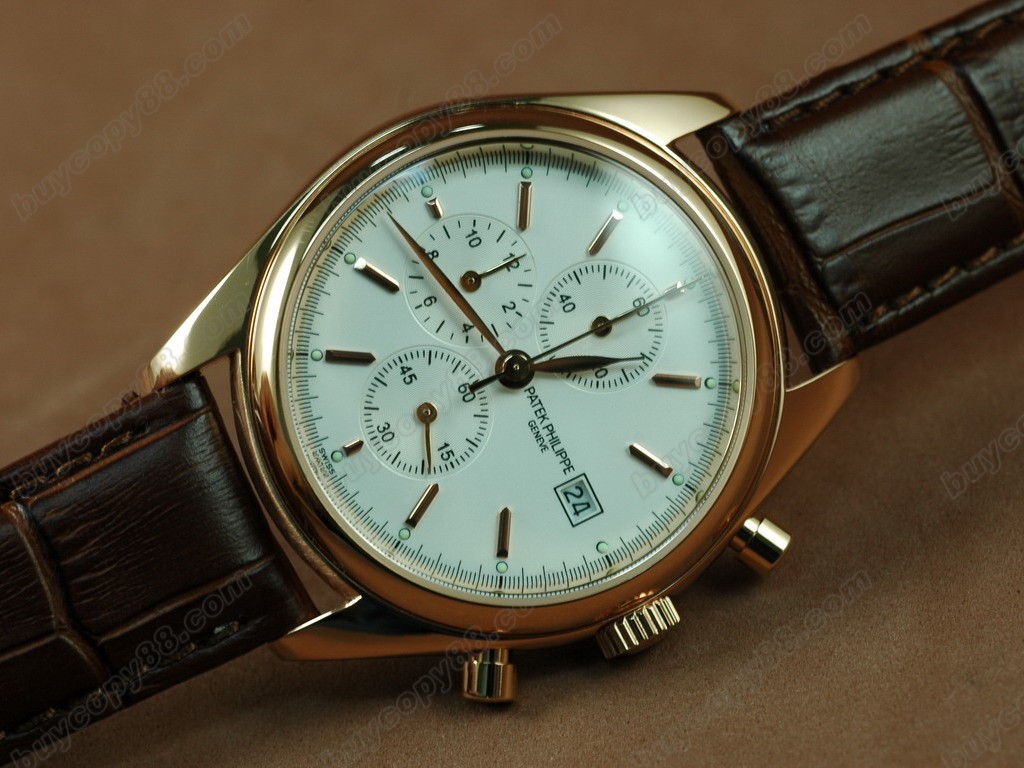 百達翡麗【男性用】Classics Complications RG Case White Dial Brown Strap Japanese 0S 20 石英機芯搭載3