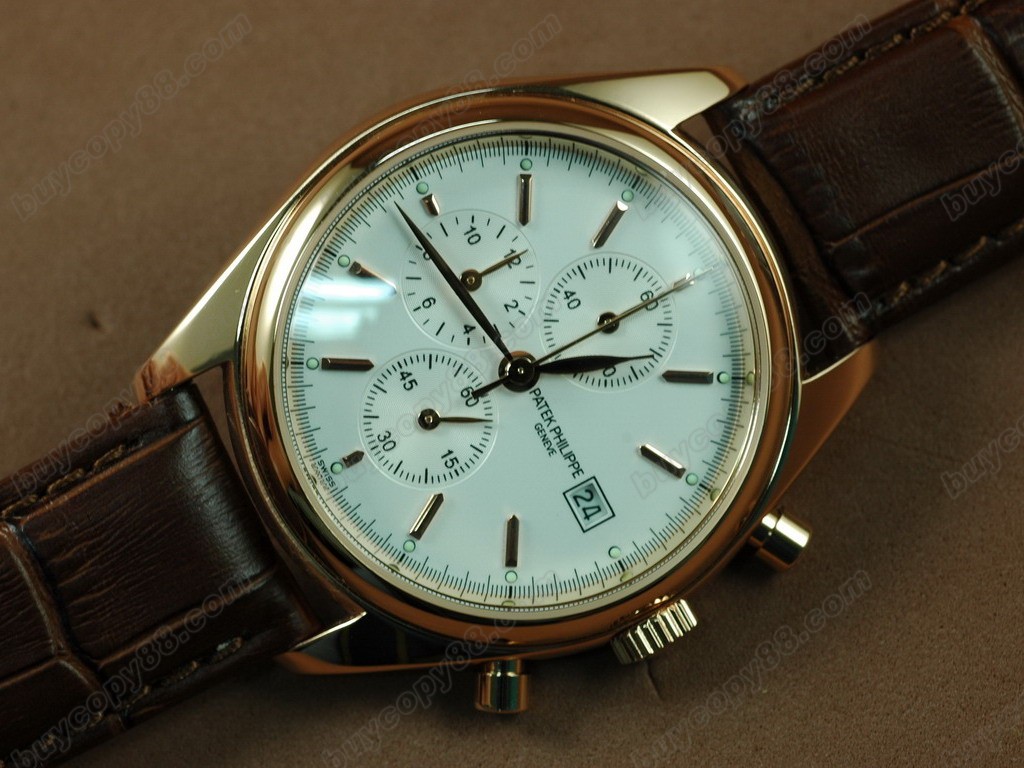 百達翡麗【男性用】Classics Complications RG Case White Dial Brown Strap Japanese 0S 20 石英機芯搭載6