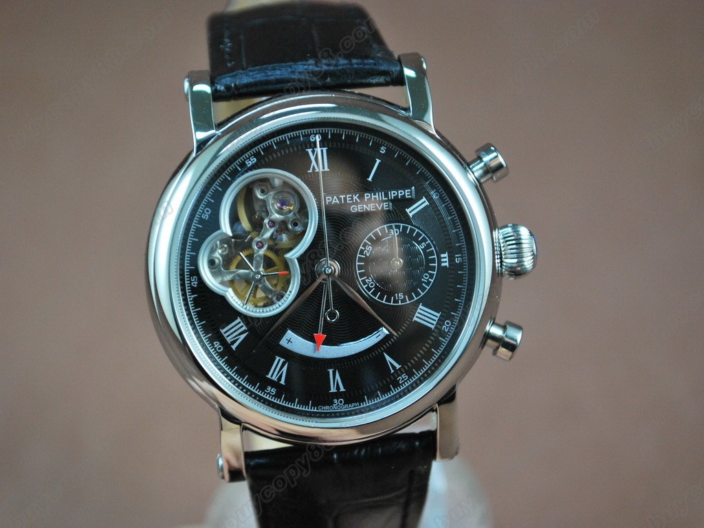 百達翡麗【男性用】 Classic Chronograph SS Black Working Chronos手上鏈搭載 5