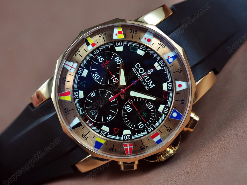 崑崙錶【男性用】 Admiral's Cup Chronograph FG/RU Black Asia 7750自動機芯搭載0