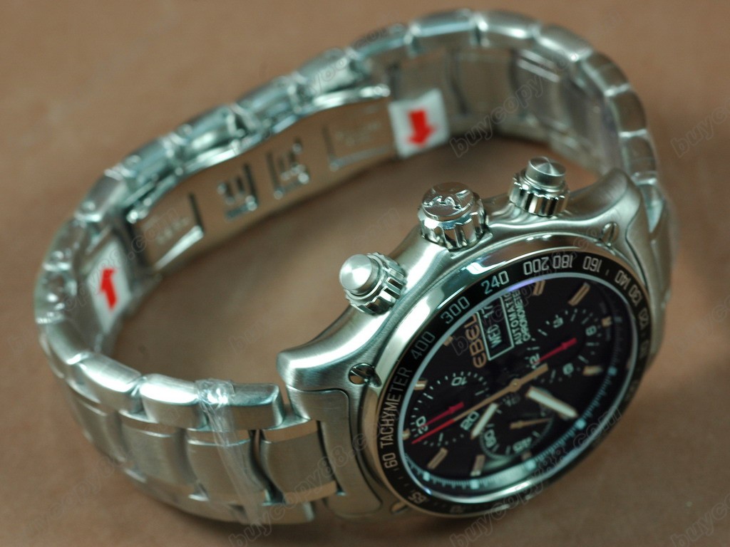 玉寶錶【男性用】1911 BTR137 Red Chrono SS/SS Black Asia 7750自動機芯搭載．振頻每小時 28,800 次2