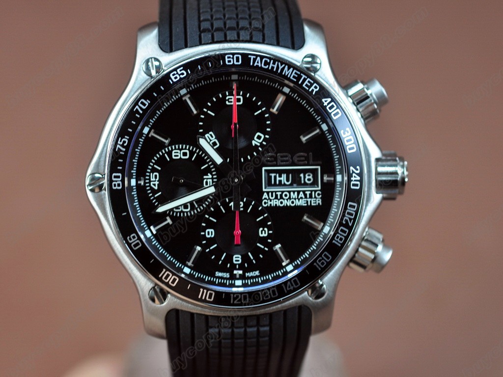 玉寶錶【男性用】 1911 BTR137 Red Chrono SS/RU Black Asia 7750 自動機芯搭載．振頻每小時 28,800 次10