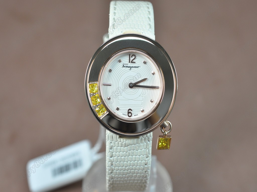 菲拉格慕【女性用】Ladies RG/LE White MOP Dial Swiss石英機芯搭載8