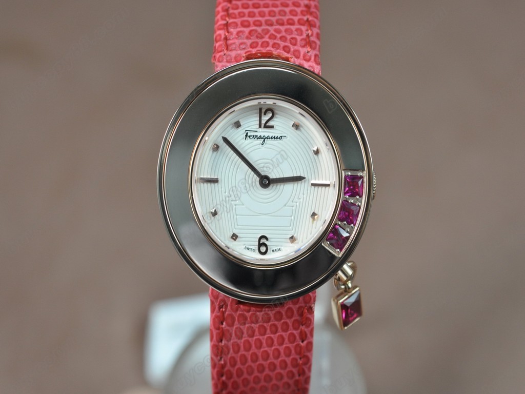  菲拉格慕【女性用】Ladies RG/LE White MOP Dial Swiss 石英機芯搭載3